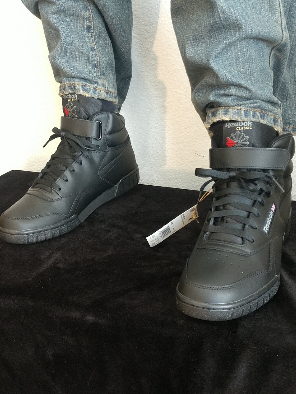 Reebok Classic EX-O-FIT Men's Black High-Top Strap Sneakers